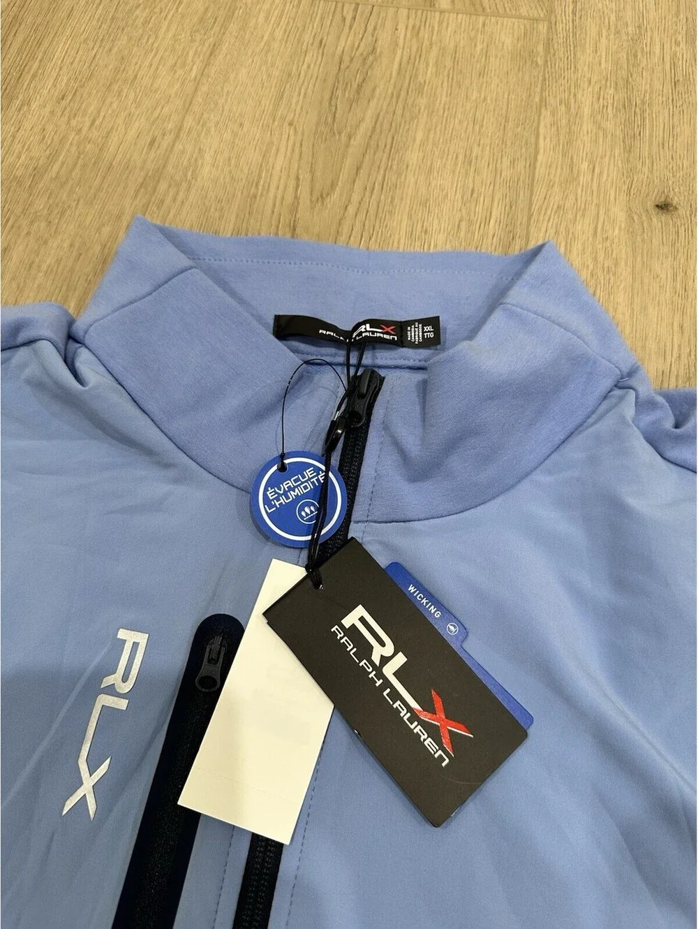 NWT Ralph Lauren RLX Golf Full Zip Wicking Stretch Vest Blue Men's Size 2XL